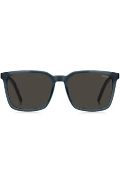 Blue sunglasses with textured temples