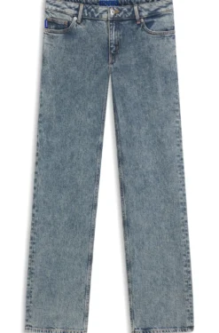 Boot-cut jeans in blue stretch denim