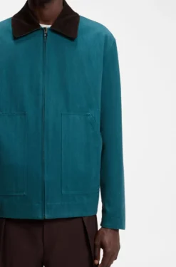 BOSS BY BECKHAM cotton jacket with contrast collar