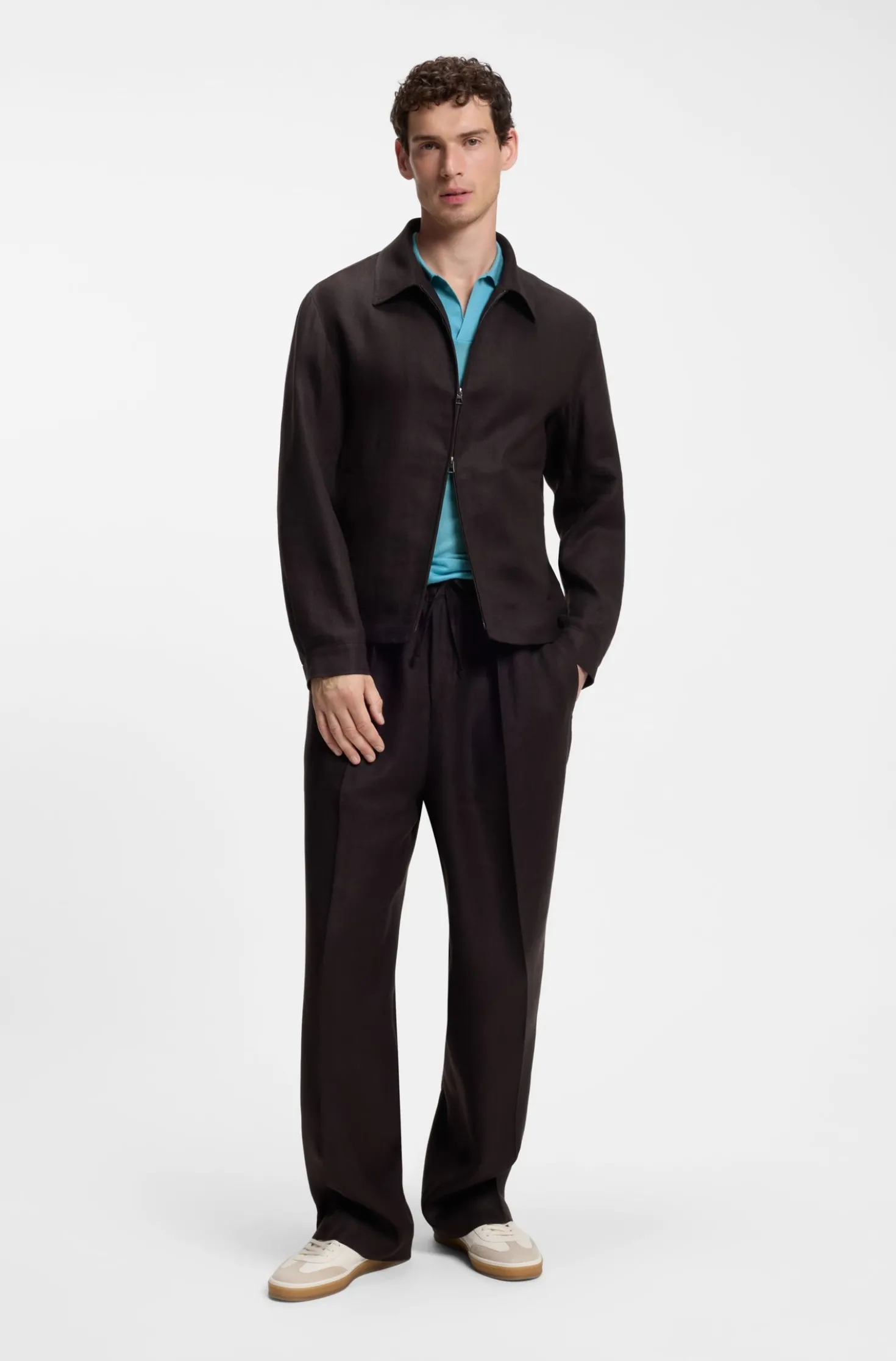 BOSS BY BECKHAM knit polo in virgin wool