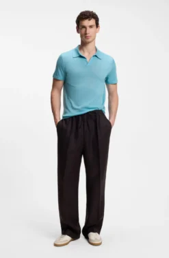 BOSS BY BECKHAM knit polo in virgin wool