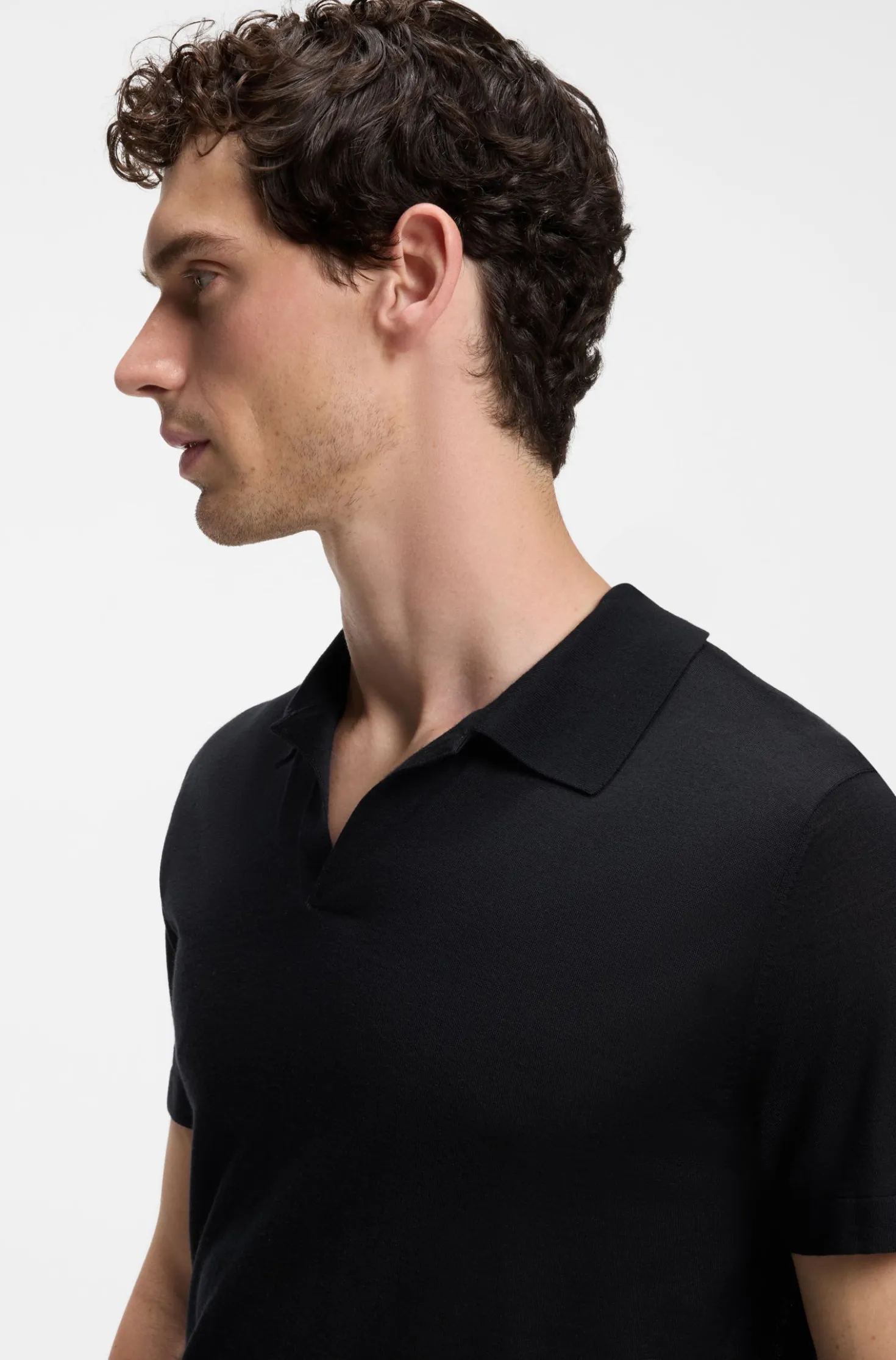 BOSS BY BECKHAM knit polo in virgin wool