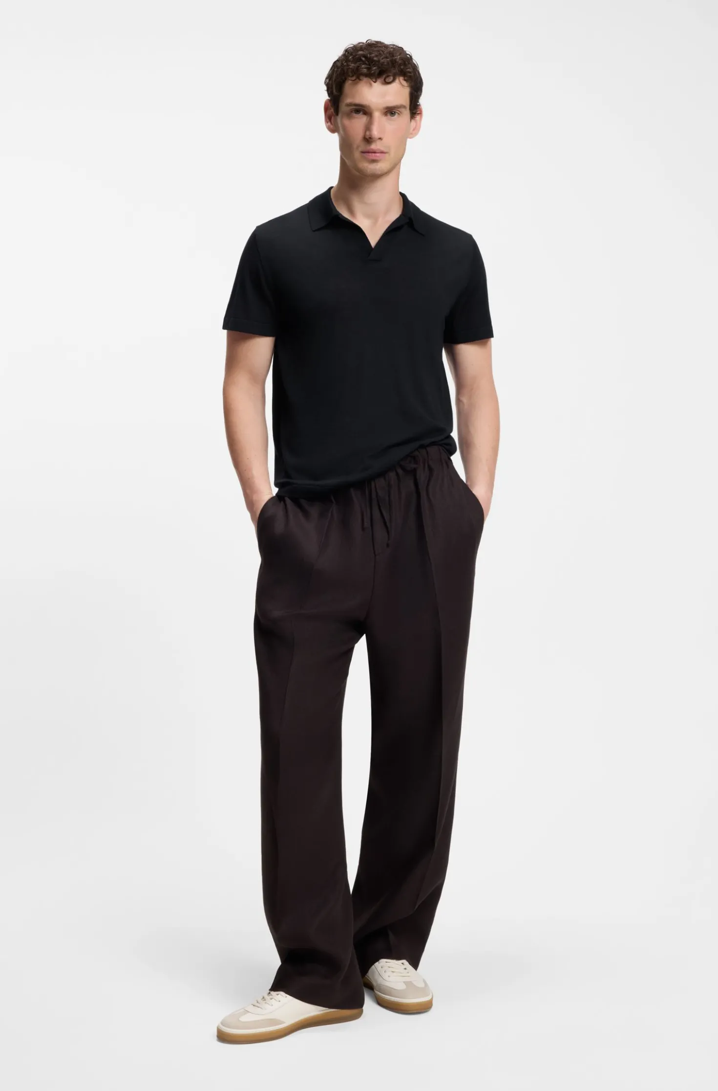 BOSS BY BECKHAM knit polo in virgin wool
