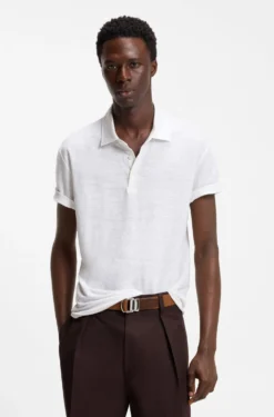 BOSS BY BECKHAM polo shirt in linen