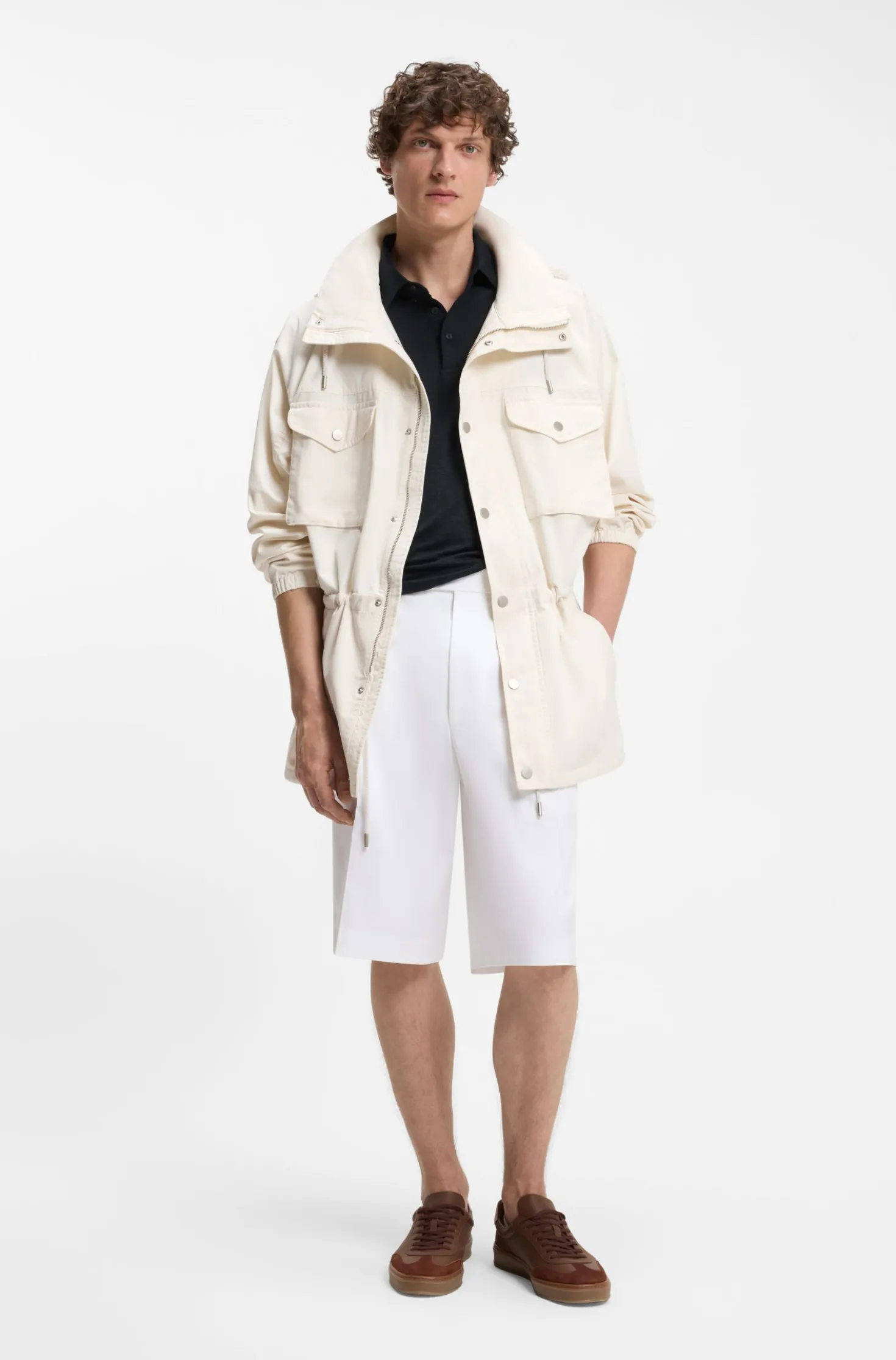 BOSS BY BECKHAM polo shirt in linen