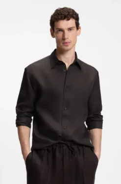 BOSS BY BECKHAM relaxed-fit linen shirt