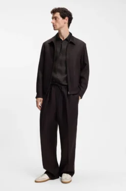 BOSS BY BECKHAM relaxed-fit linen shirt