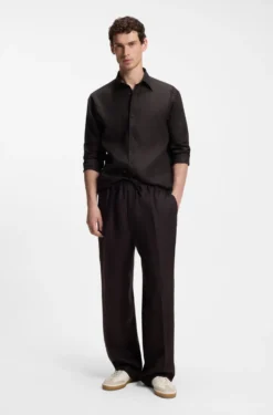 BOSS BY BECKHAM relaxed-fit linen shirt