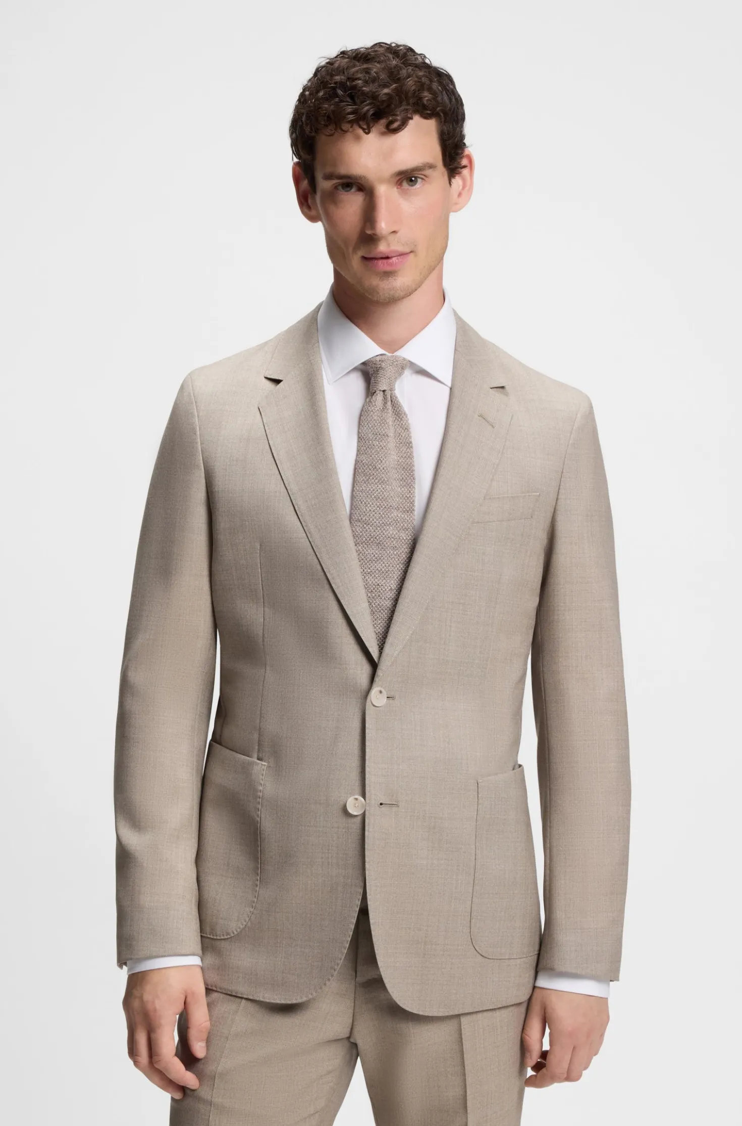 BOSS BY BECKHAM slim-fit suit jacket in virgin wool