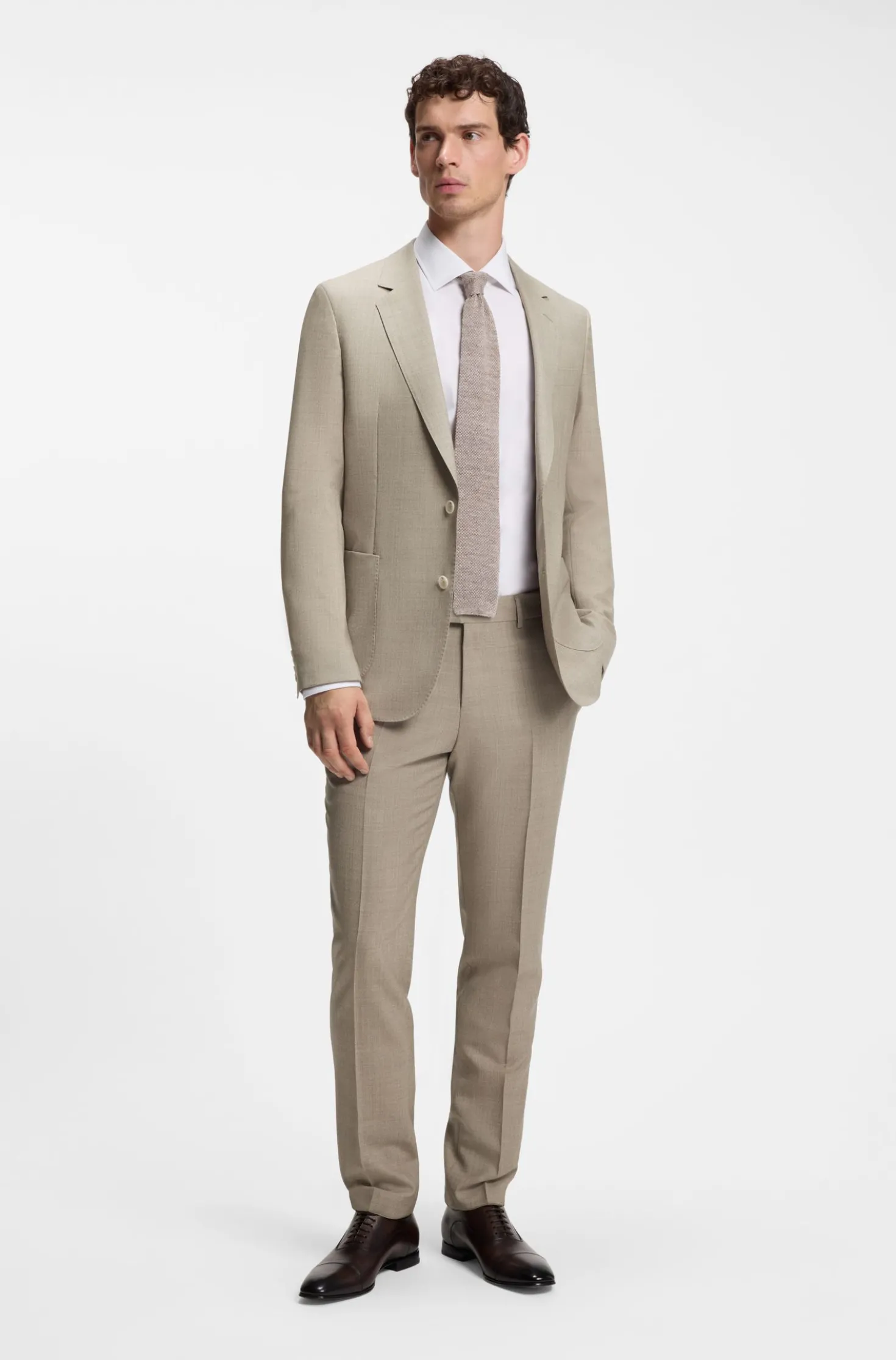 BOSS BY BECKHAM slim-fit suit trousers in virgin wool