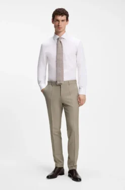 BOSS BY BECKHAM slim-fit suit trousers in virgin wool