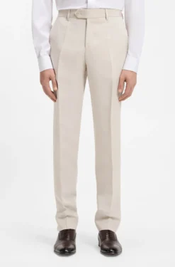 BOSS BY BECKHAM slim-fit trousers with micro pattern