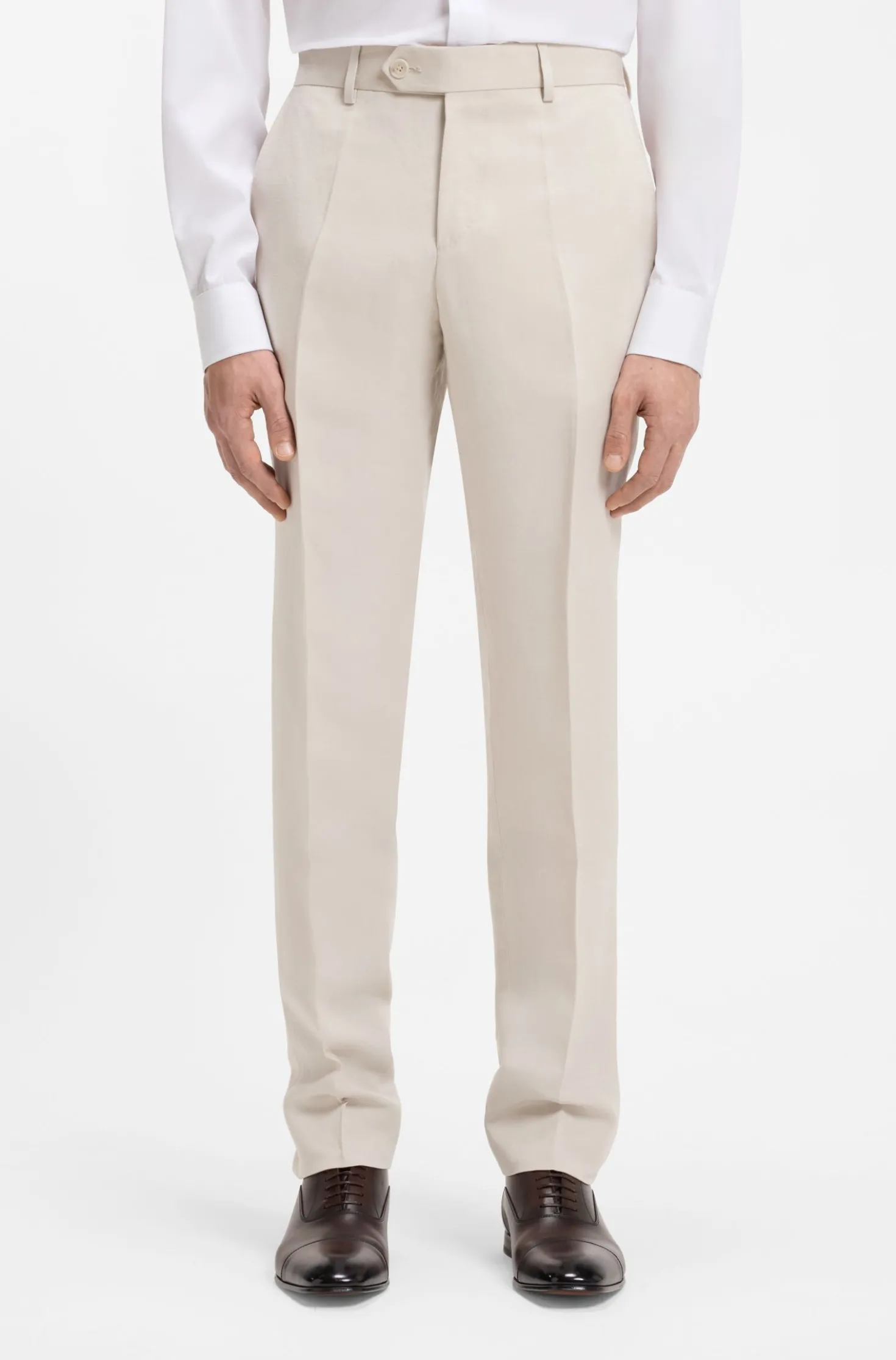 BOSS BY BECKHAM slim-fit trousers with micro pattern