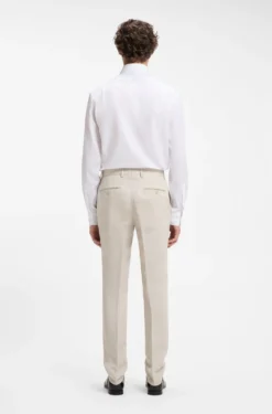 BOSS BY BECKHAM slim-fit trousers with micro pattern