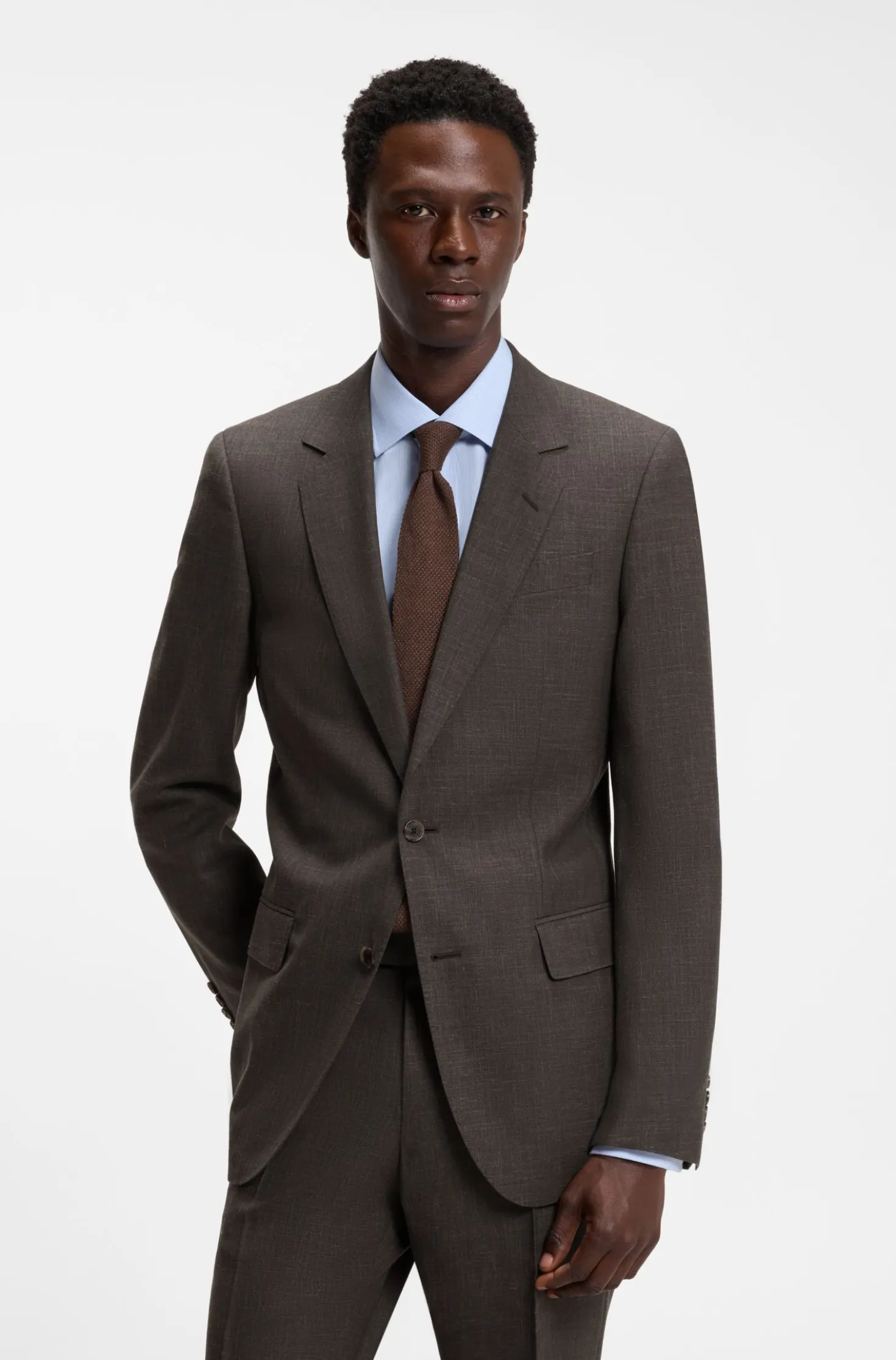 BOSS BY BECKHAM wool-blend slim-fit suit jacket