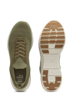 BOSS-MOTION trainers with knitted uppers and leather trims