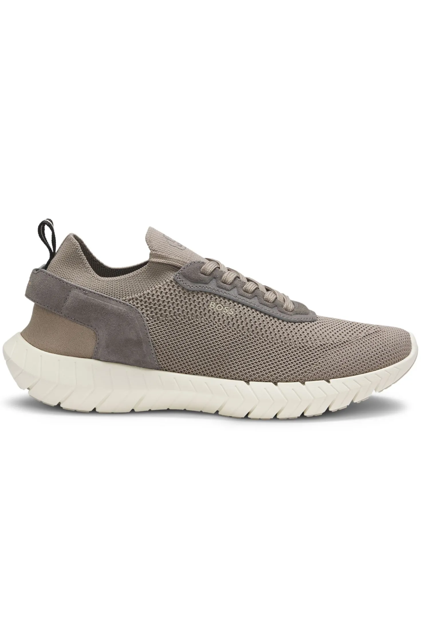 BOSS-MOTION trainers with knitted uppers and leather trims