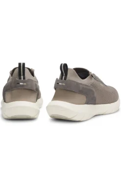 BOSS-MOTION trainers with knitted uppers and leather trims