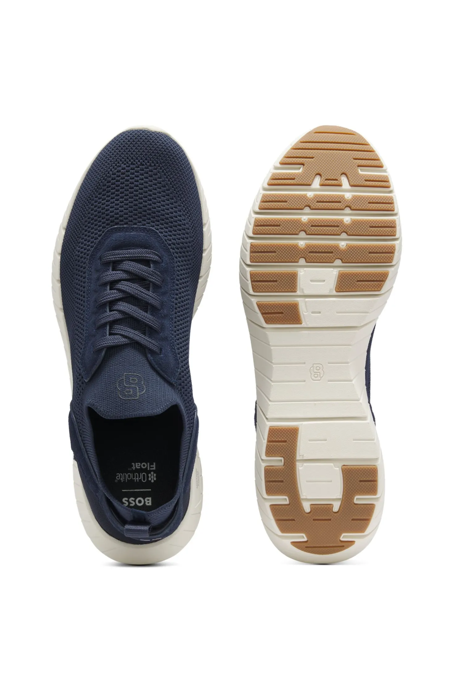 BOSS-MOTION trainers with knitted uppers and leather trims