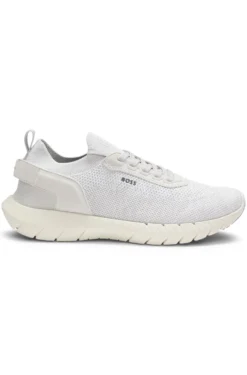 BOSS-MOTION trainers with knitted uppers and leather trims