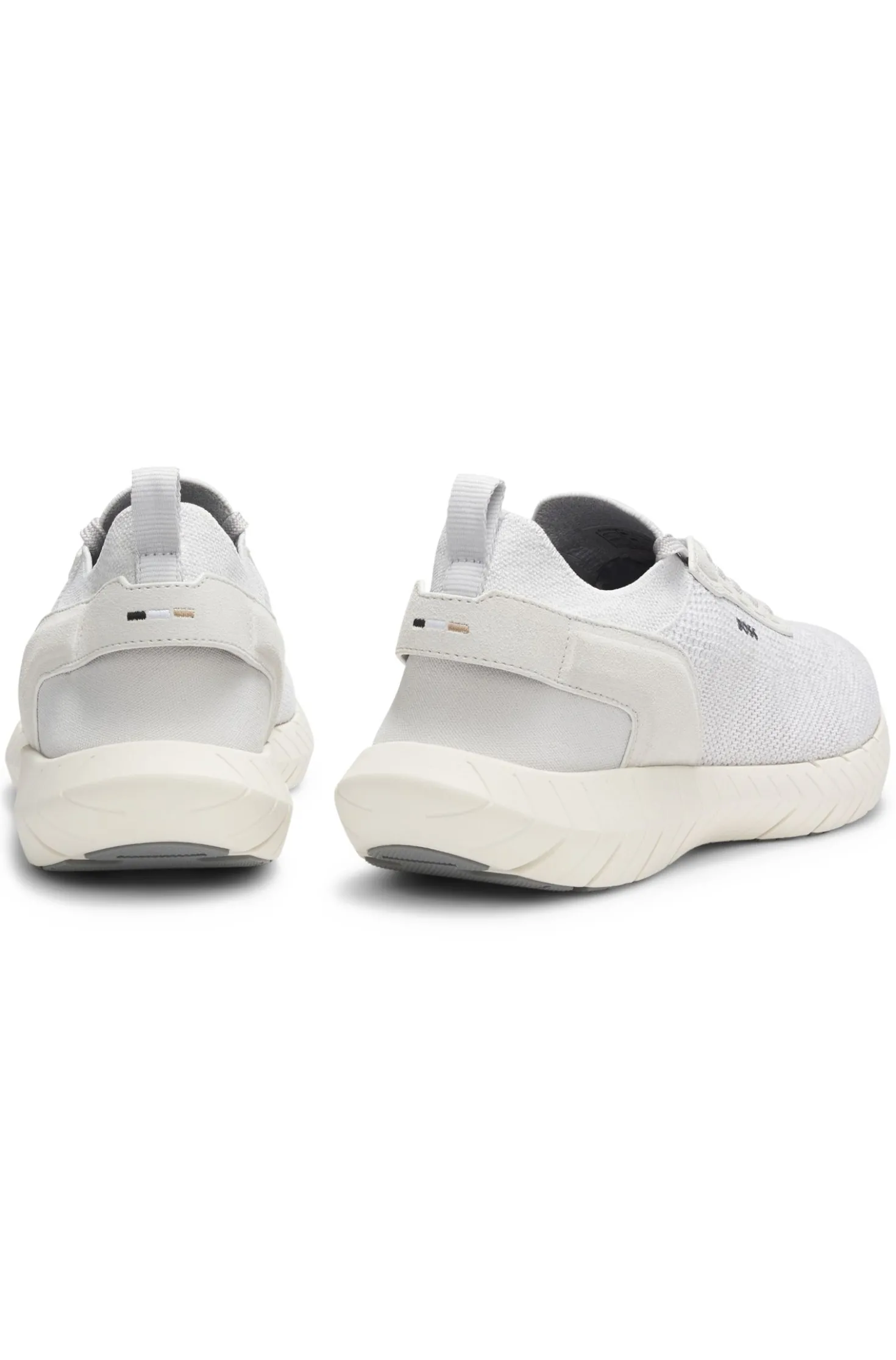 BOSS-MOTION trainers with knitted uppers and leather trims