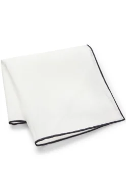 BOSS ONE Linen pocket square with contrast border