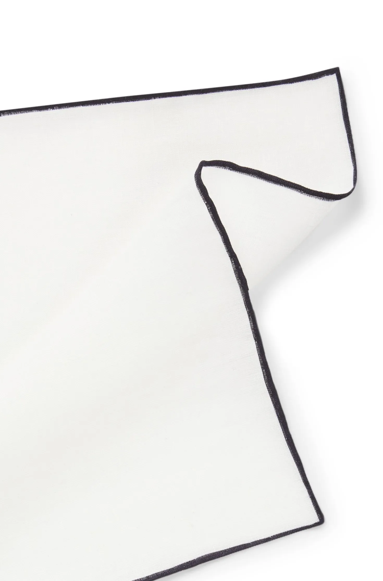 BOSS ONE Linen pocket square with contrast border