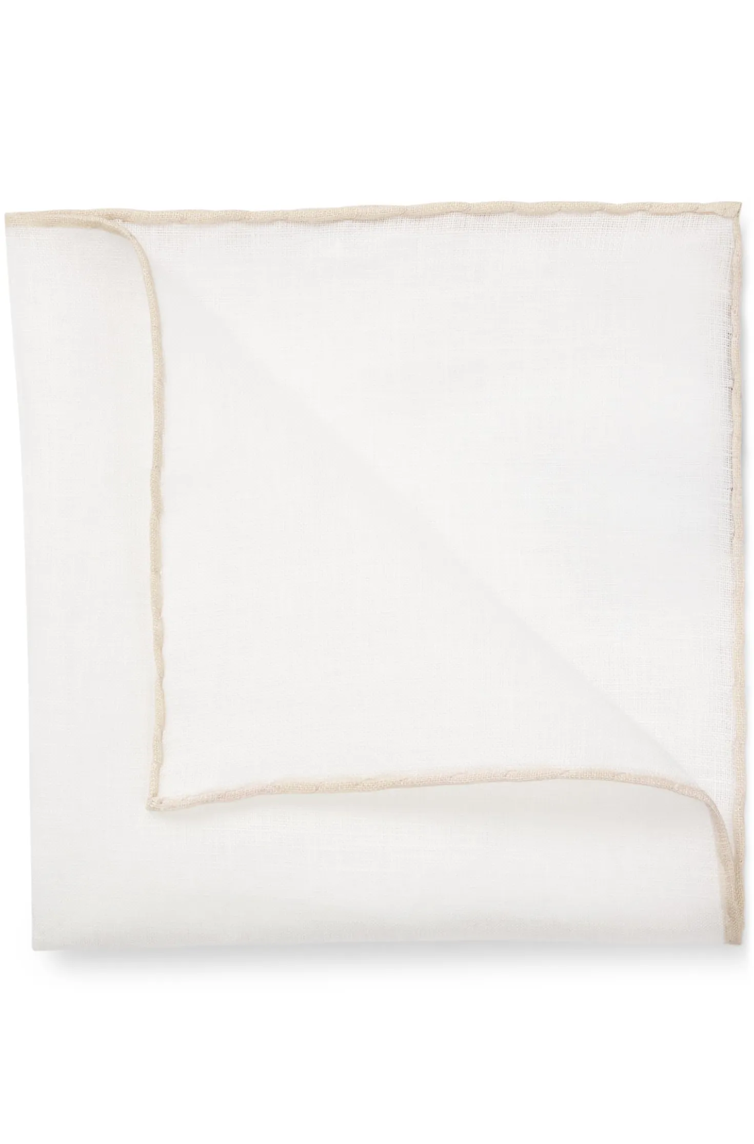 BOSS ONE Linen pocket square with contrast border