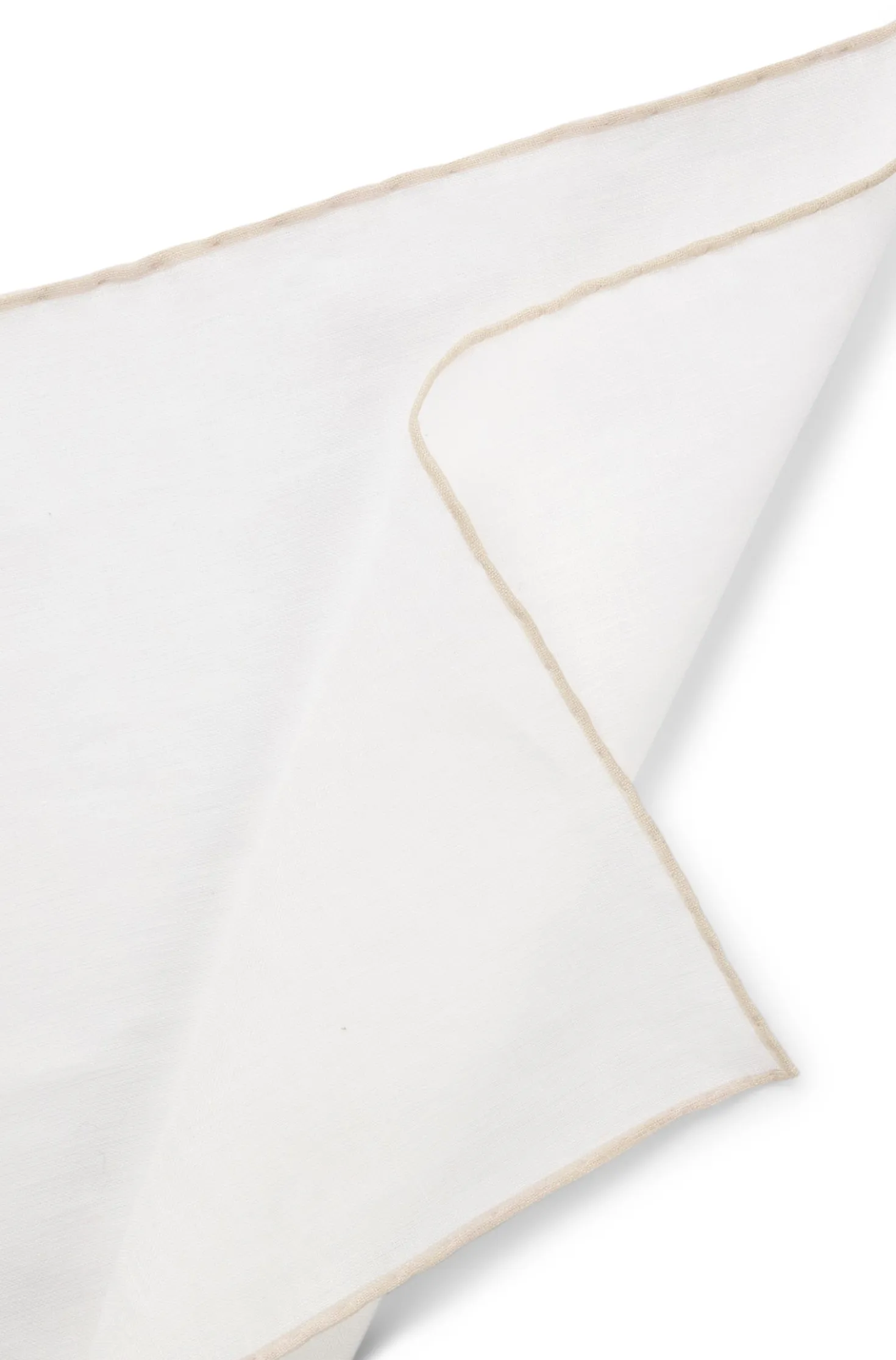 BOSS ONE Linen pocket square with contrast border