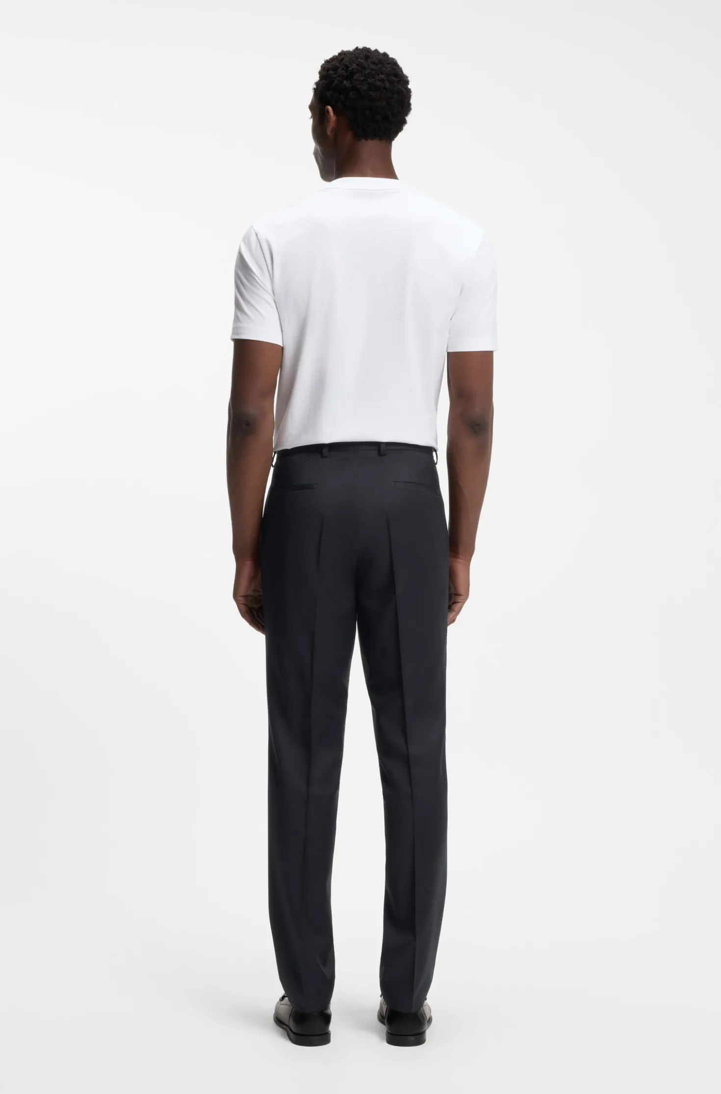 BOSS ONE Regular-fit trousers in virgin-wool serge