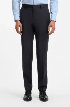BOSS ONE Regular-fit trousers in virgin-wool serge