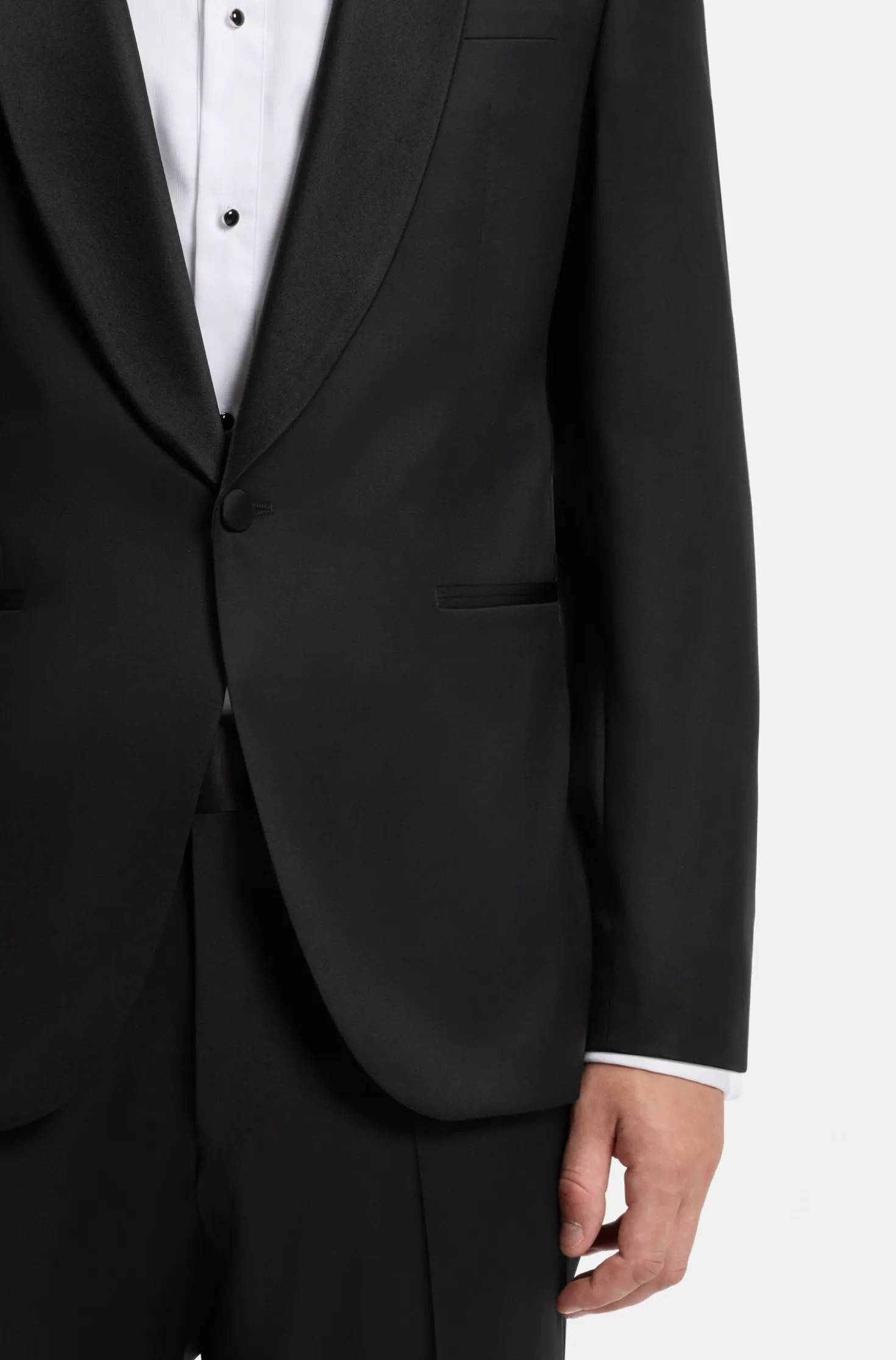 BOSS ONE Regular-fit tuxedo jacket in virgin-wool serge