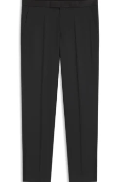 BOSS ONE Regular-fit tuxedo trousers in virgin-wool serge