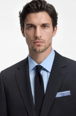 BOSS ONE Silk pocket square with digital print and logo