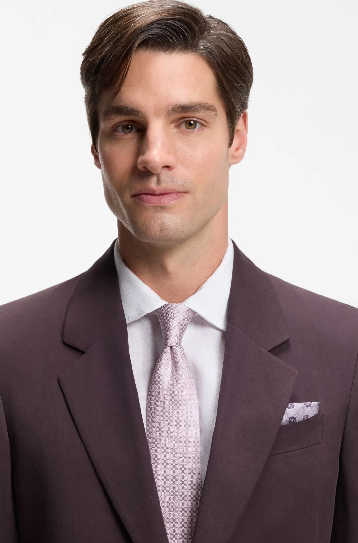 BOSS ONE Silk pocket square with digital print and logo