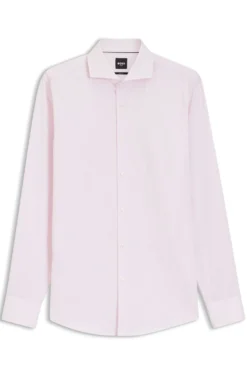 BOSS ONE Slim-fit shirt in striped cotton twill