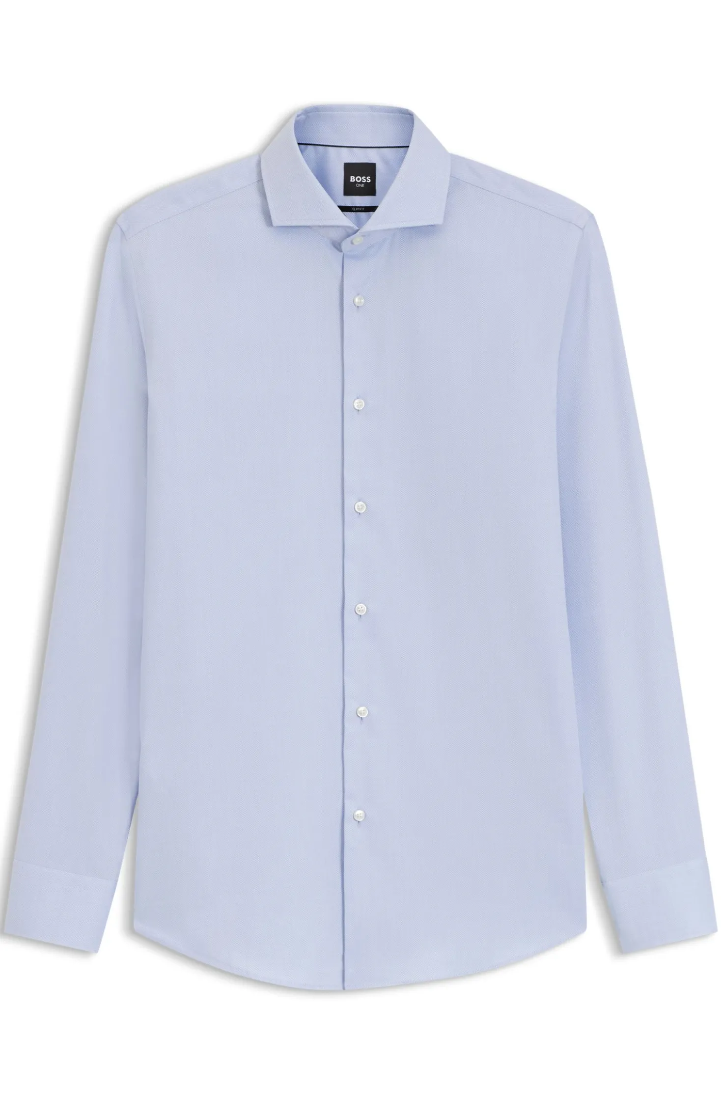 BOSS ONE Slim-fit shirt in wrinkle-resistant Oxford cotton