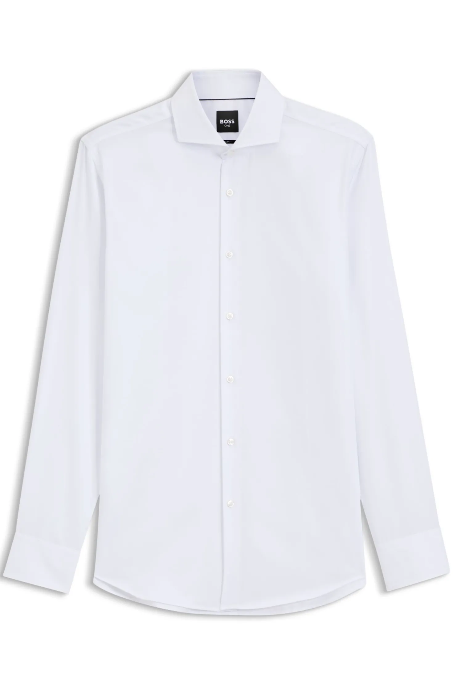 BOSS ONE Slim-fit shirt in wrinkle-resistant Oxford cotton