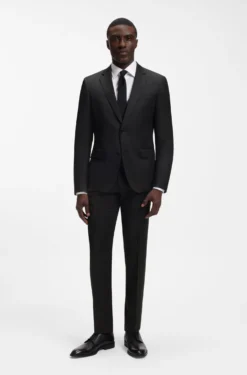 BOSS ONE Slim-fit suit jacket in virgin-wool serge