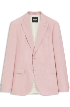 BOSS ONE Slim-fit suit jacket in wool, silk and linen