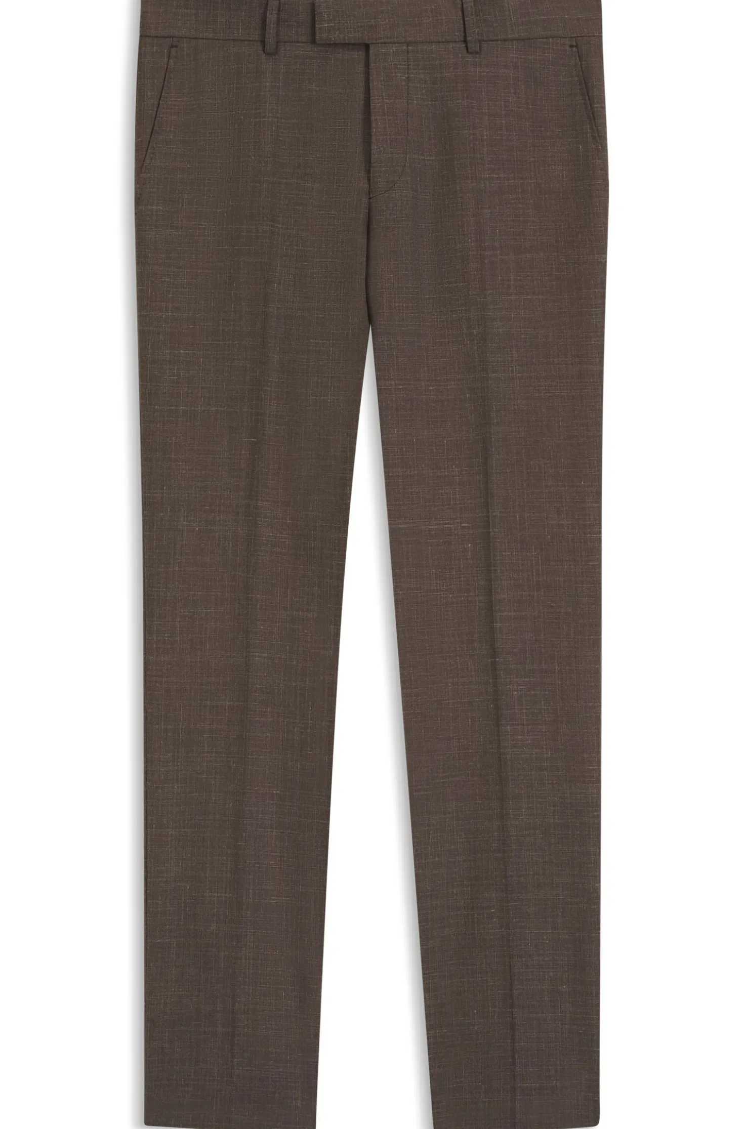 BOSS ONE Slim-fit suit trousers in wool, silk and linen