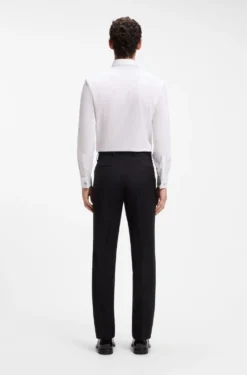 BOSS ONE Slim-fit trousers in virgin-wool serge