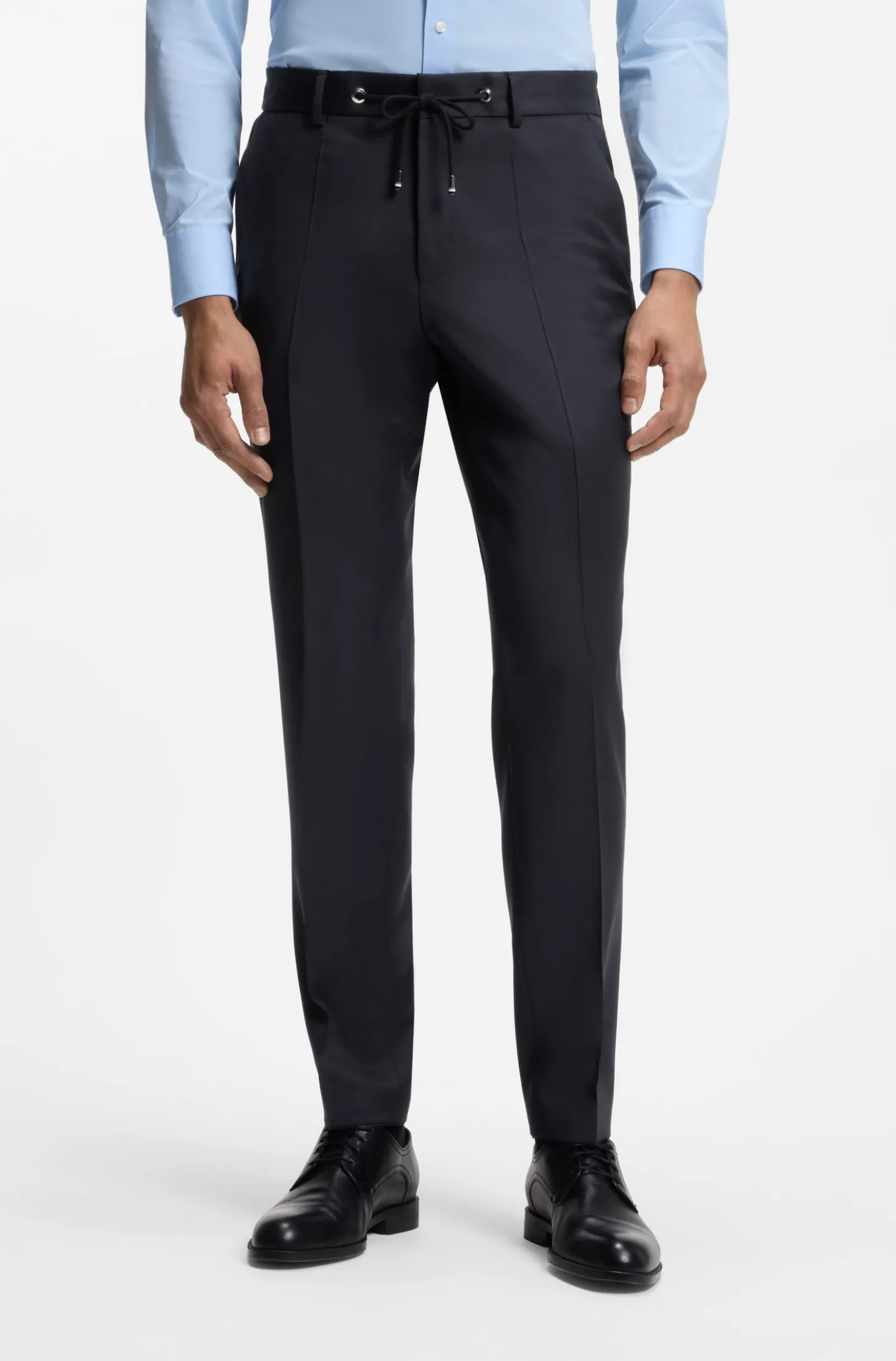 BOSS ONE Slim-fit trousers in virgin-wool serge