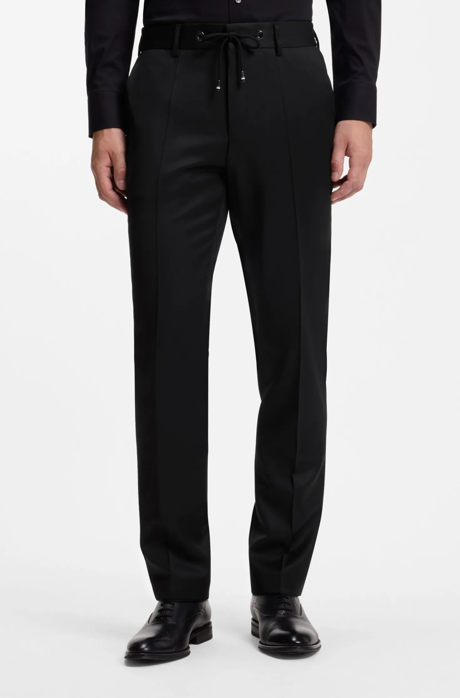BOSS ONE Slim-fit trousers in virgin-wool serge