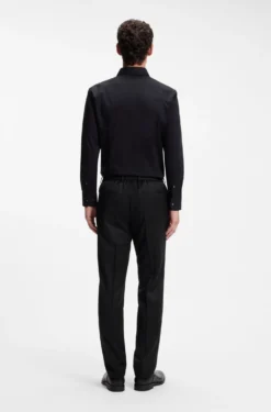 BOSS ONE Slim-fit trousers in virgin-wool serge