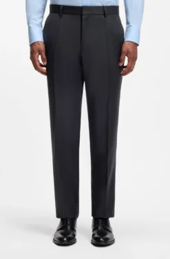 BOSS ONE Slim-fit trousers in virgin-wool serge