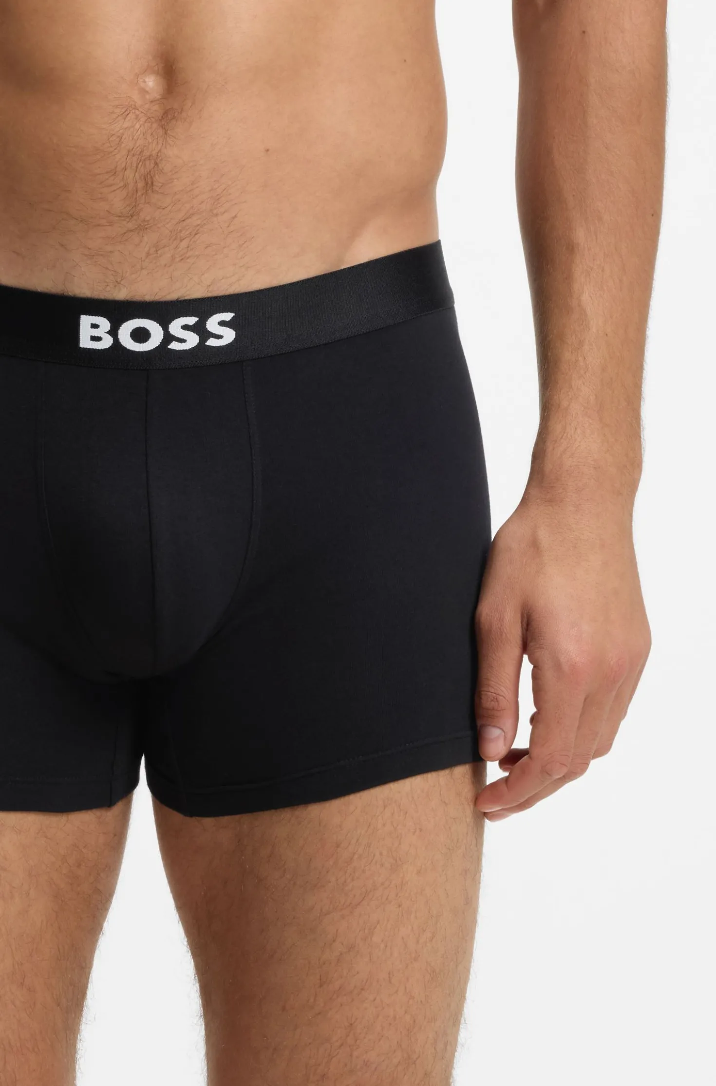 BOSS ONE three-pack of logo-waistband boxer briefs