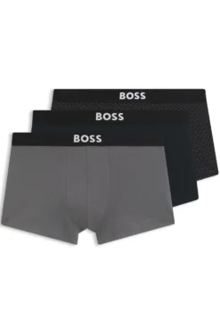 BOSS ONE three-pack of trunks in stretch cotton