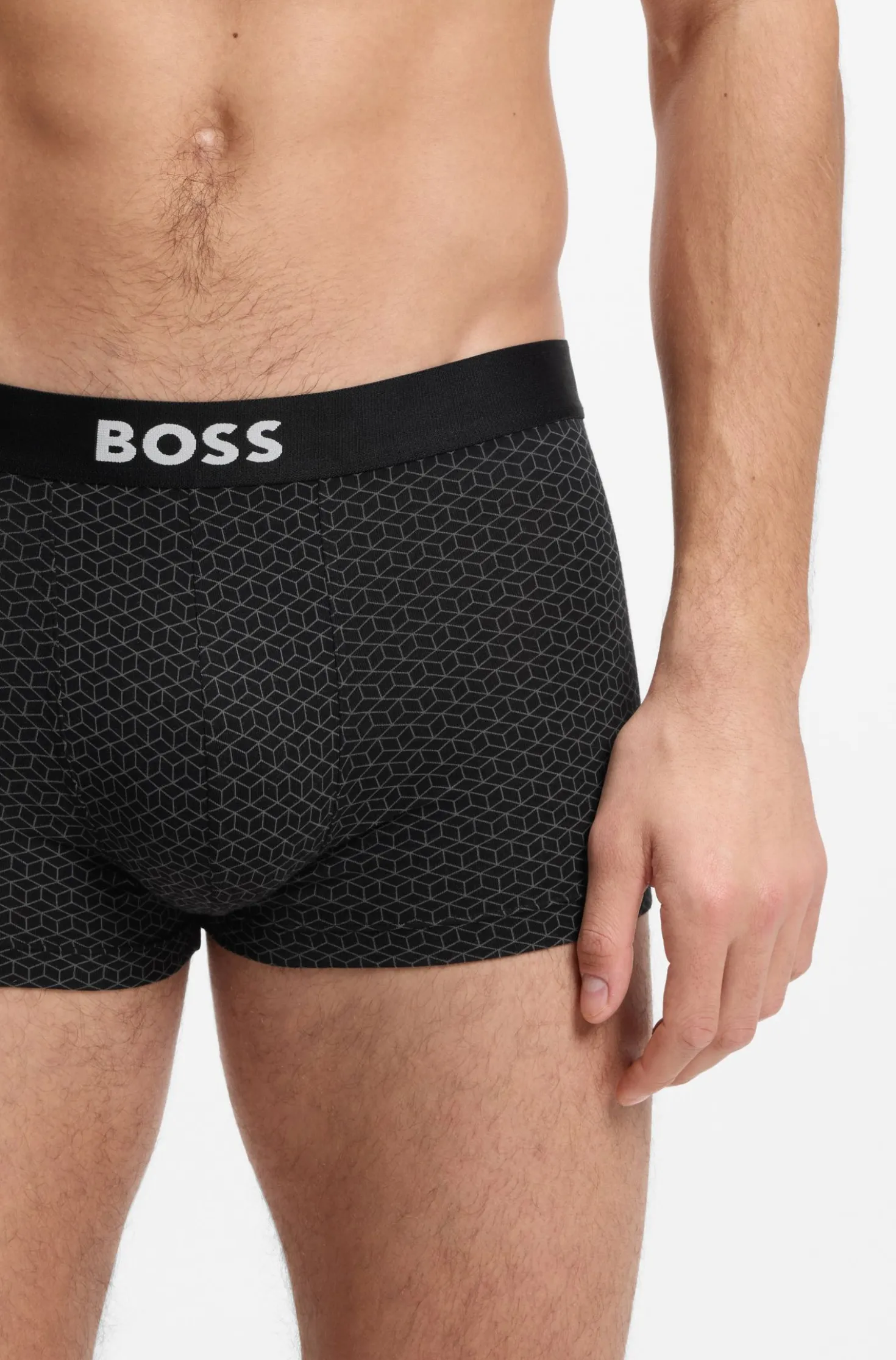 BOSS ONE three-pack of trunks in stretch cotton