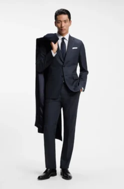 BOSS ONE Two-piece slim-fit suit in checked virgin wool